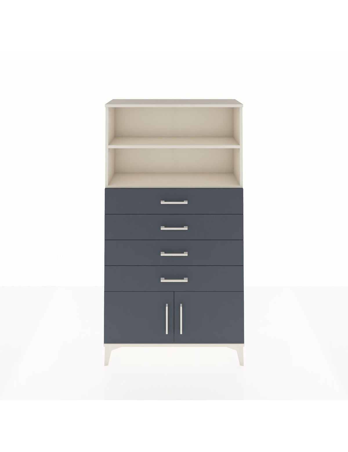 Arges Dolap 2 Raflı 4 Çekmeceli 2 Kapaklı 88x30x163 Aytaşı-Antrasit