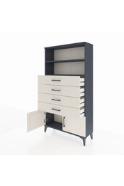 Arges Dolap 2 Raflı 4 Çekmeceli 2 Kapaklı 88x30x163 Antrasit-Aytaşı