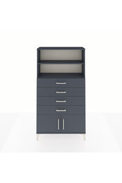 Arges Dolap 2 Raflı 4 Çekmeceli 2 Kapaklı 88x30x163 Antrasit-Antrasit