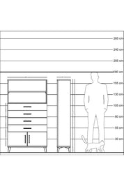 Arges Dolap 2 Raflı 4 Çekmeceli 2 Kapaklı 88x30x163 Antrasit-Antrasit