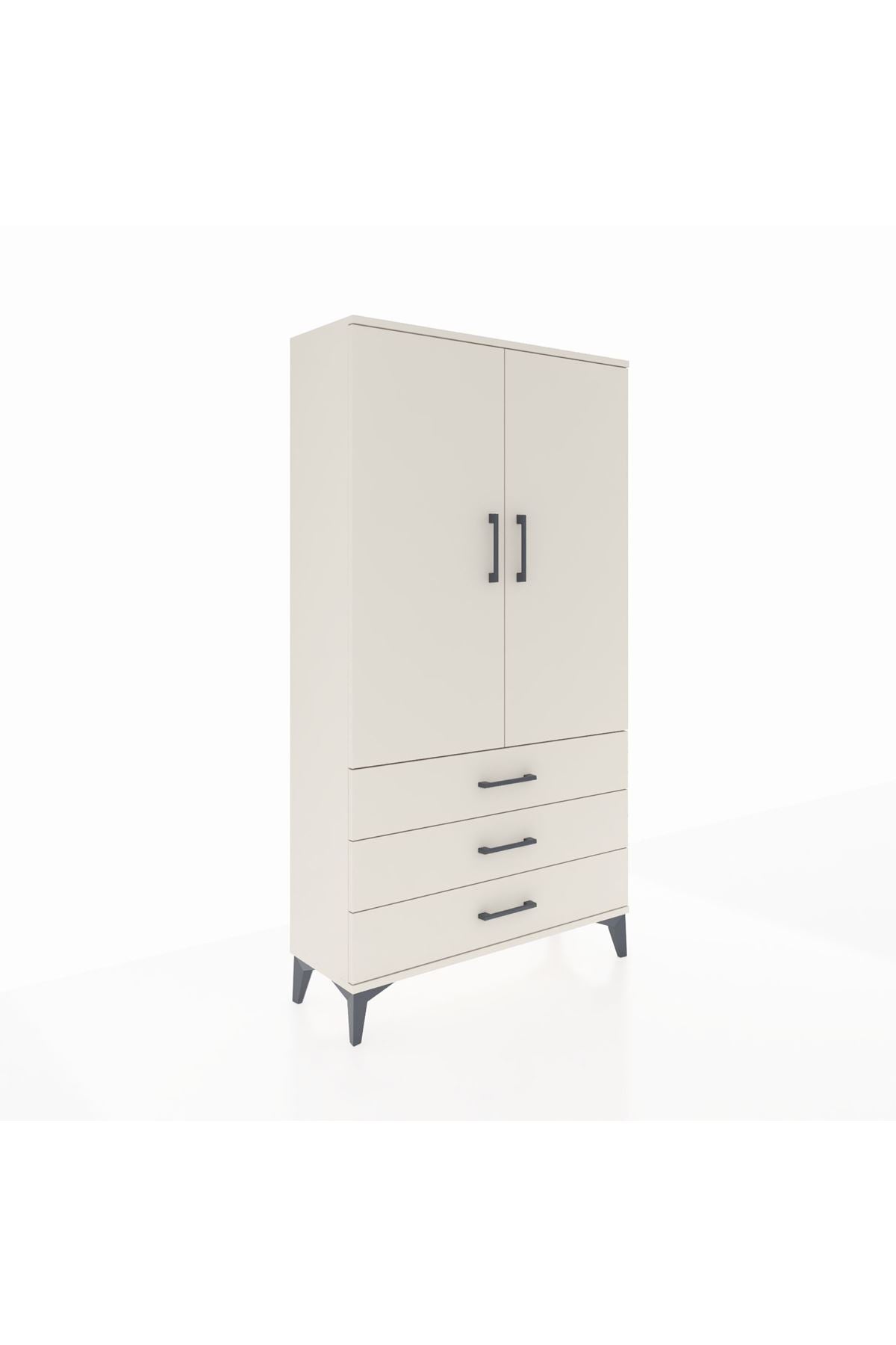 Arges Dolap 3 Raflı 3 Çekmeceli 2 Kapaklı 88x30x163 Aytaşı-Aytaşı