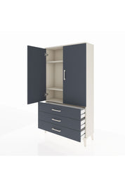 Arges Dolap 3 Raflı 3 Çekmeceli 2 Kapaklı 88x30x163 Aytaşı-Antrasit