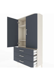 Arges Dolap 3 Raflı 3 Çekmeceli 2 Kapaklı 88x30x163 Aytaşı-Antrasit