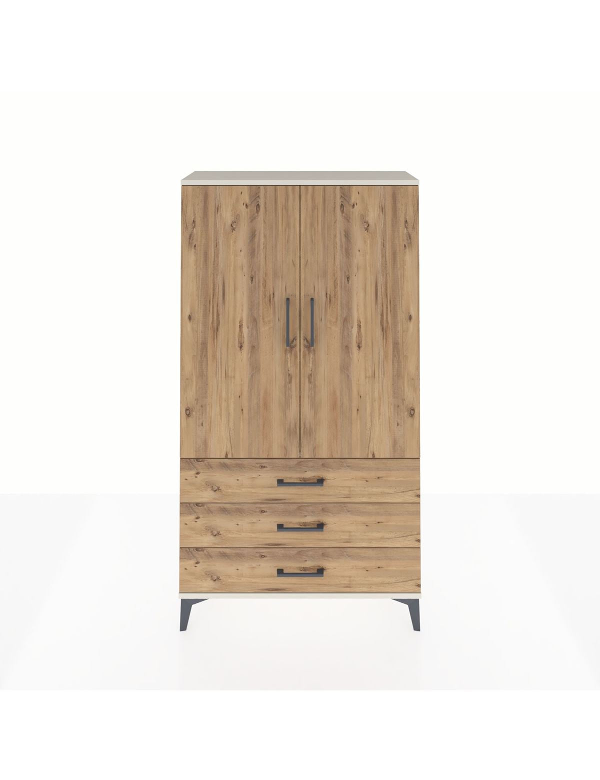 Arges Dolap 3 Raflı 3 Çekmeceli 2 Kapaklı 88x30x163 Aytaşı-Çam