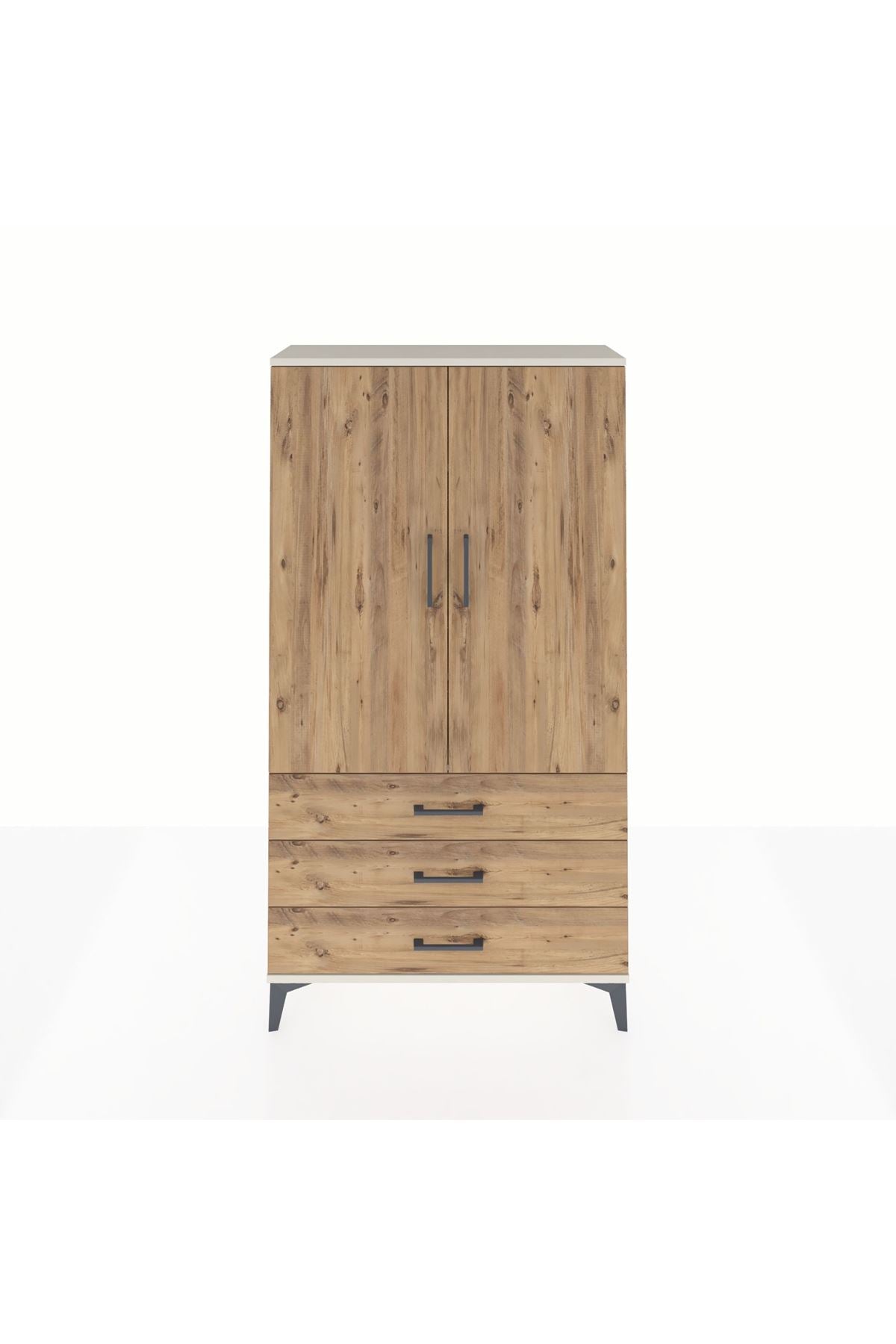 Arges Dolap 3 Raflı 3 Çekmeceli 2 Kapaklı 88x30x163 Aytaşı-Çam