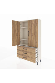 Arges Dolap 3 Raflı 3 Çekmeceli 2 Kapaklı 88x30x163 Aytaşı-Çam