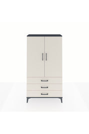 Arges Dolap 3 Raflı 3 Çekmeceli 2 Kapaklı 88x30x163 Antrasit-Aytaşı