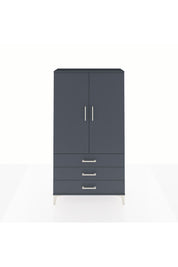 Arges Dolap 3 Raflı 3 Çekmeceli 2 Kapaklı 88x30x163 Antrasit-Antrasit