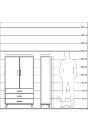 Arges Dolap 3 Raflı 3 Çekmeceli 2 Kapaklı 88x30x163 Antrasit-Antrasit