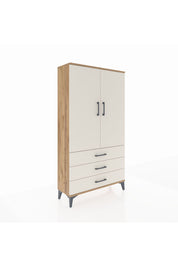 Arges Dolap 3 Raflı 3 Çekmeceli 2 Kapaklı 88x30x163 Çam-Aytaşı