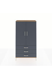 Arges Dolap 3 Raflı 3 Çekmeceli 2 Kapaklı 88x30x163 Çam-Antrasit