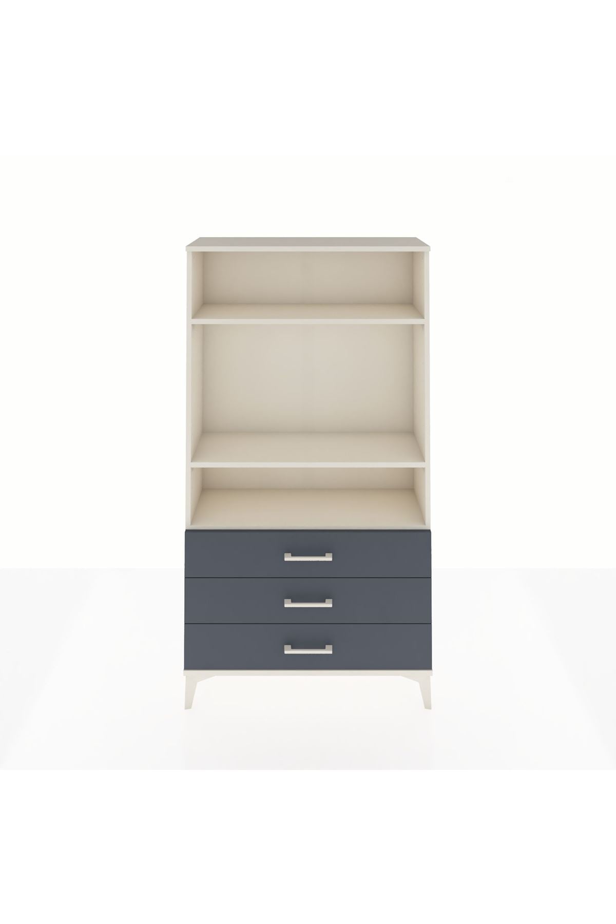 Arges Dolap 3 Raflı 3 Çekmeceli 88x30x163 Aytaşı-Antrasit