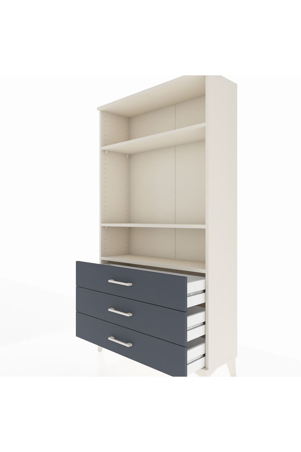 Arges Dolap 3 Raflı 3 Çekmeceli 88x30x163 Aytaşı-Antrasit