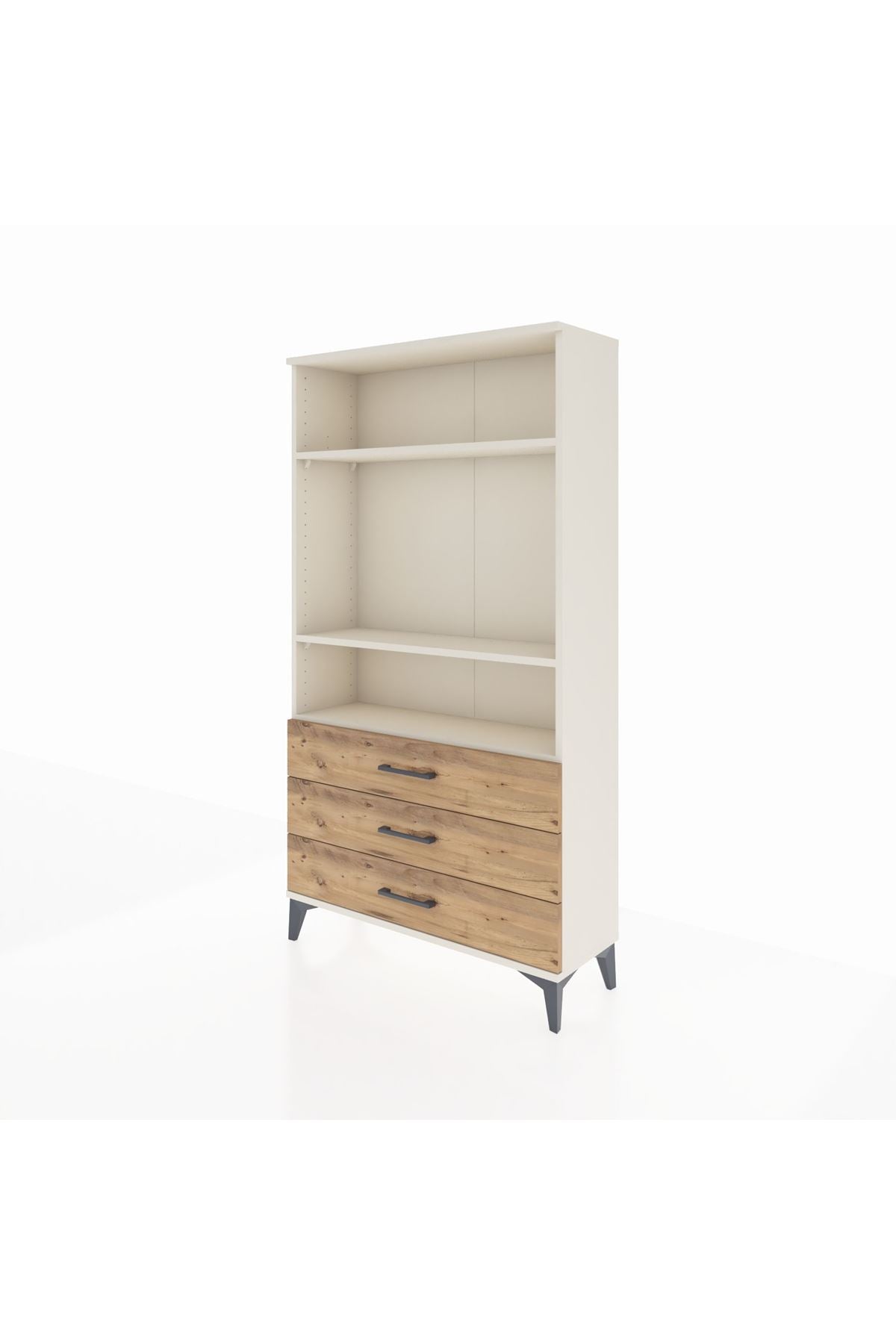 Arges Dolap 3 Raflı 3 Çekmeceli 88x30x163 Aytaşı-Çam