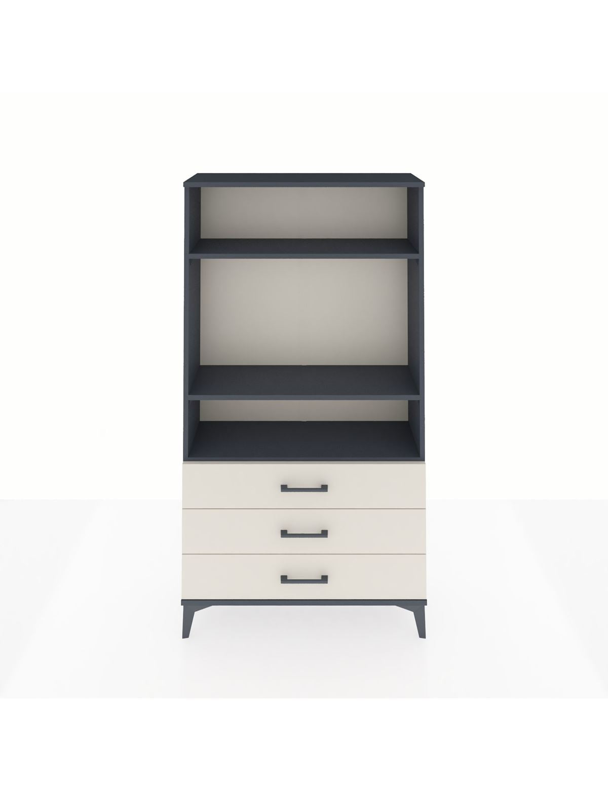 Arges Dolap 3 Raflı 3 Çekmeceli 88x30x163 Antrasit-Aytaşı