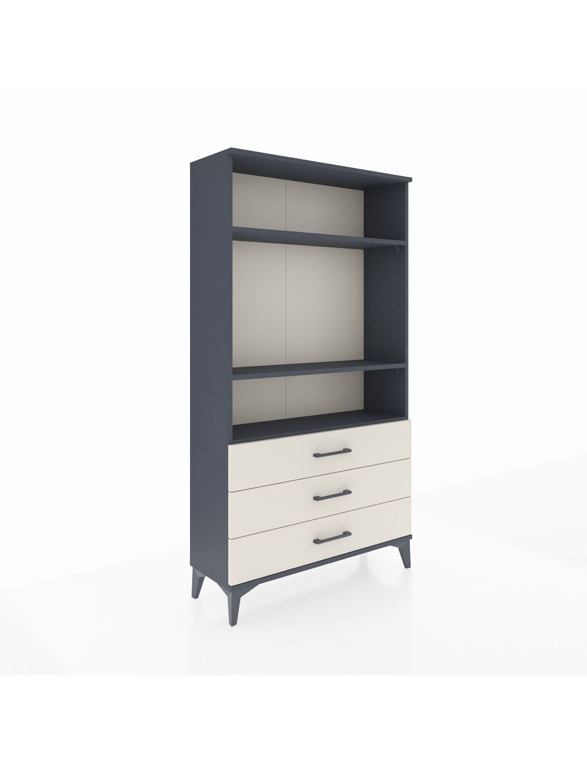 Arges Dolap 3 Raflı 3 Çekmeceli 88x30x163 Antrasit-Aytaşı