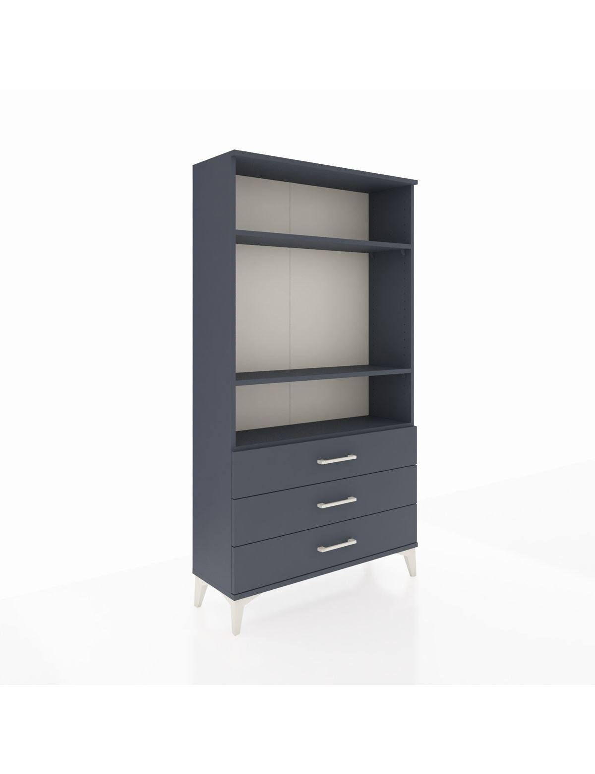 Arges Dolap 3 Raflı 3 Çekmeceli 88x30x163 Antrasit-Antrasit