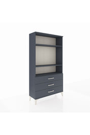 Arges Dolap 3 Raflı 3 Çekmeceli 88x30x163 Antrasit-Antrasit