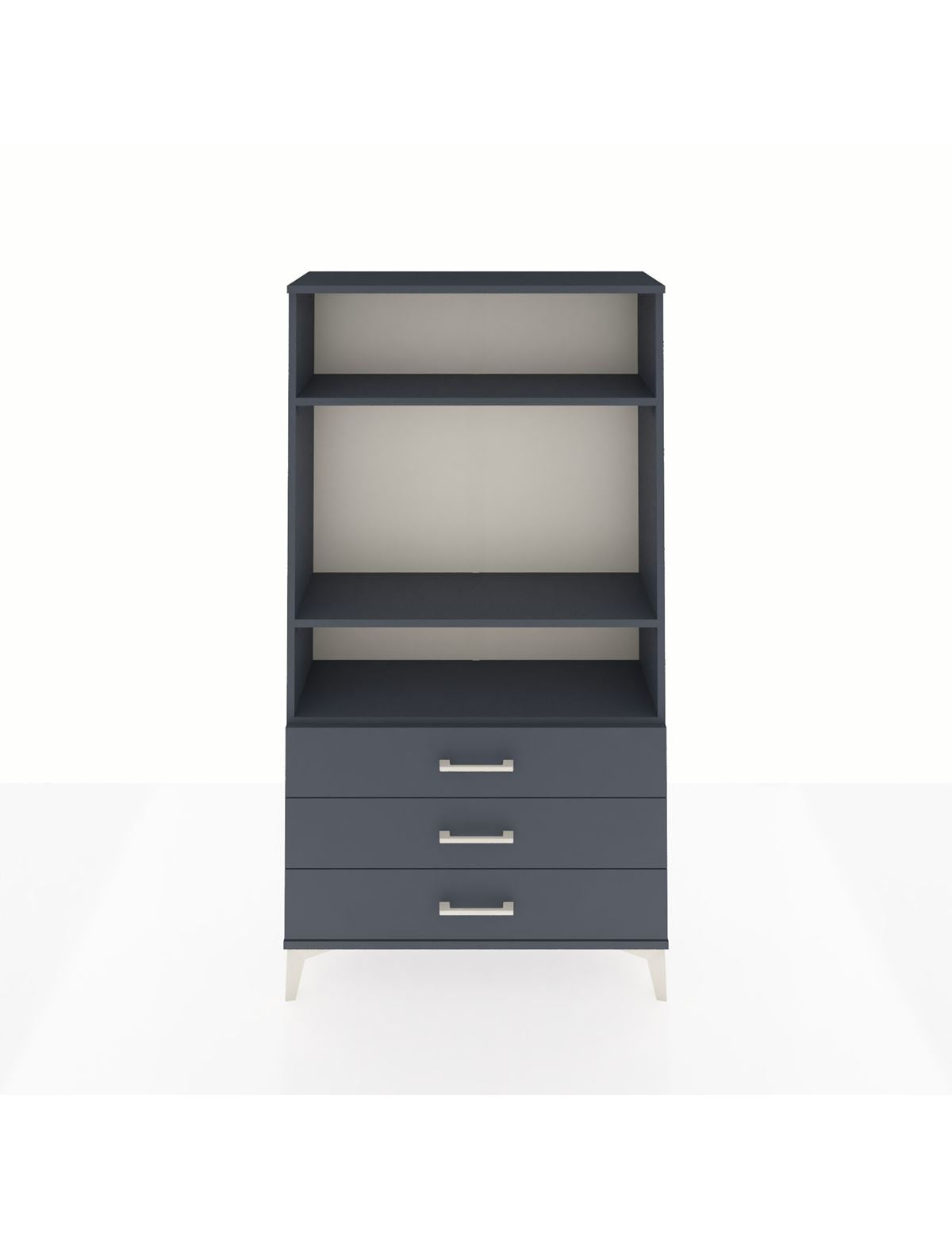 Arges Dolap 3 Raflı 3 Çekmeceli 88x30x163 Antrasit-Antrasit