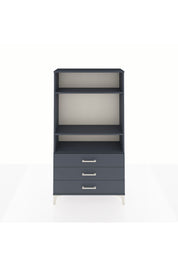 Arges Dolap 3 Raflı 3 Çekmeceli 88x30x163 Antrasit-Antrasit