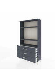 Arges Dolap 3 Raflı 3 Çekmeceli 88x30x163 Antrasit-Antrasit