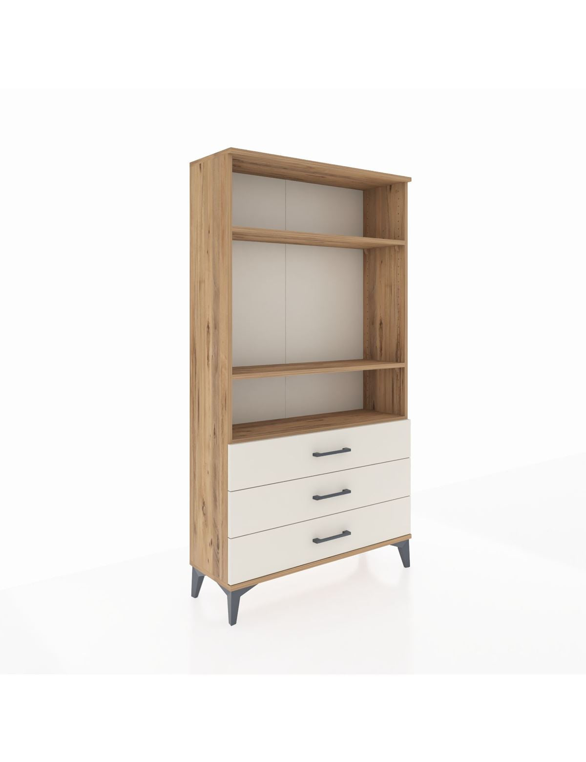 Arges Dolap 3 Raflı 3 Çekmeceli 88x30x163 Çam-Aytaşı