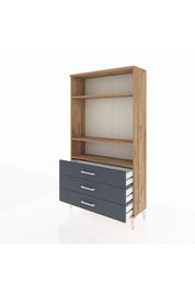 Arges Dolap 3 Raflı 3 Çekmeceli 88x30x163 Çam-Antrasit