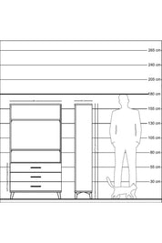 Arges Dolap 3 Raflı 3 Çekmeceli 88x30x163 Çam-Antrasit
