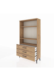 Arges Dolap 3 Raflı 3 Çekmeceli 88x30x163 Çam-Çam