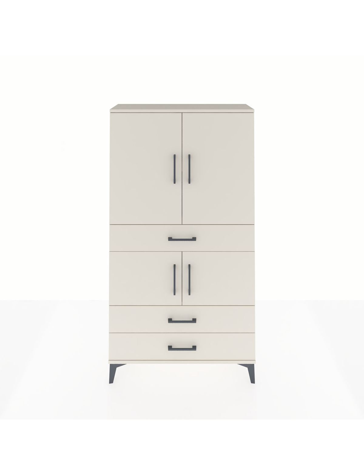 Arges Dolap 3 Raflı 3 Çekmeceli 4 Kapaklı 88x30x163 Aytaşı-Aytaşı