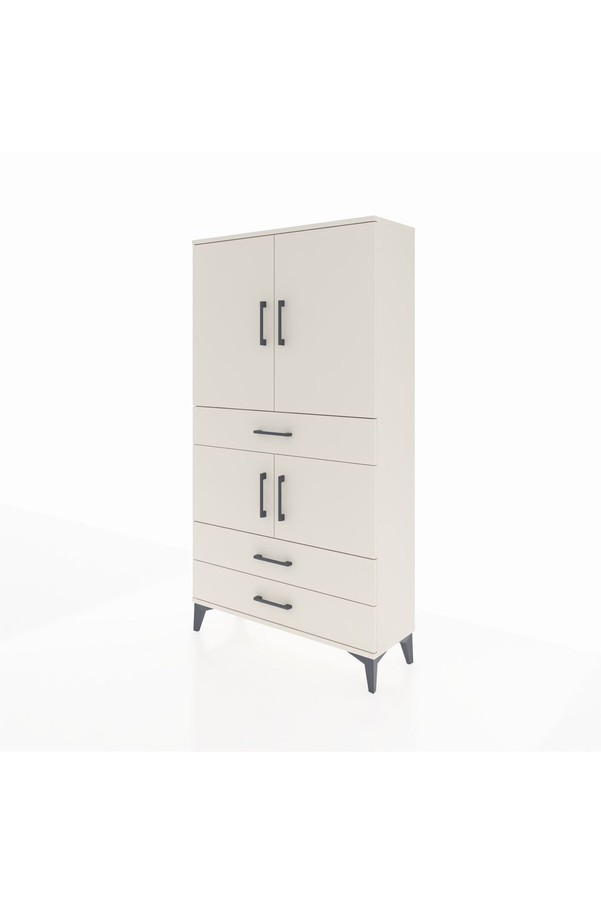 Arges Dolap 3 Raflı 3 Çekmeceli 4 Kapaklı 88x30x163 Aytaşı-Aytaşı