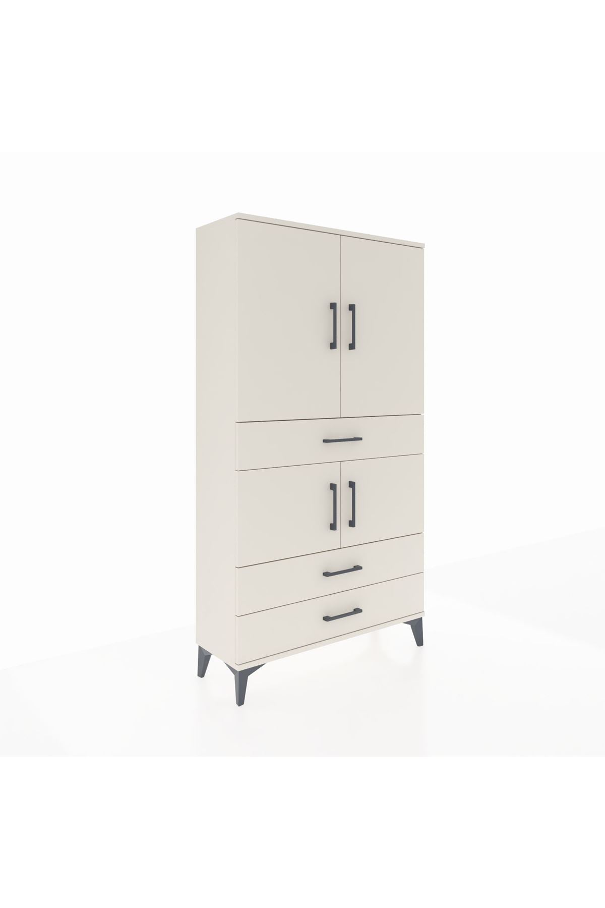 Arges Dolap 3 Raflı 3 Çekmeceli 4 Kapaklı 88x30x163 Aytaşı-Aytaşı