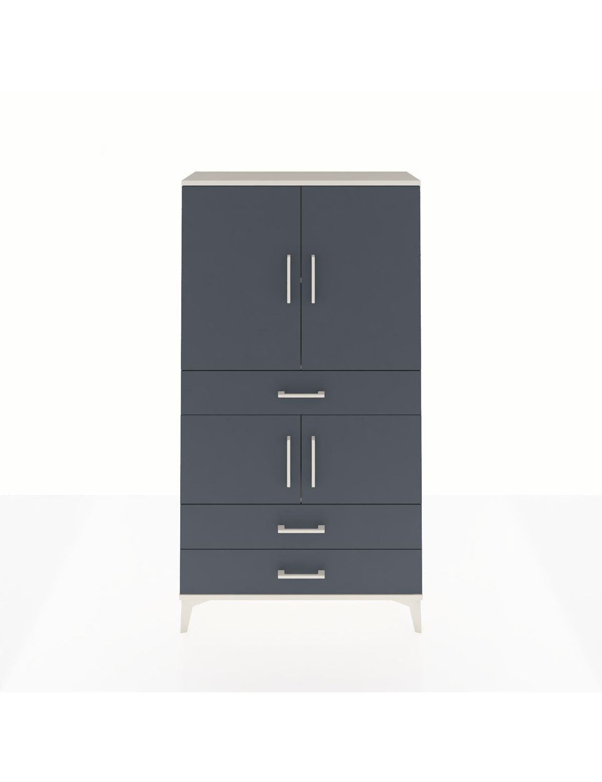 Arges Dolap 3 Raflı 3 Çekmeceli 4 Kapaklı 88x30x163 Aytaşı-Antrasit