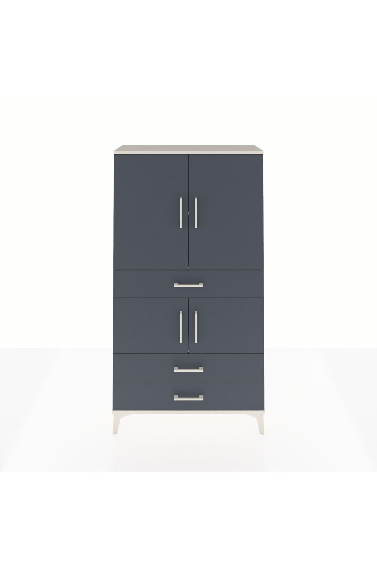 Arges Dolap 3 Raflı 3 Çekmeceli 4 Kapaklı 88x30x163 Aytaşı-Antrasit