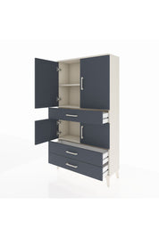 Arges Dolap 3 Raflı 3 Çekmeceli 4 Kapaklı 88x30x163 Aytaşı-Antrasit