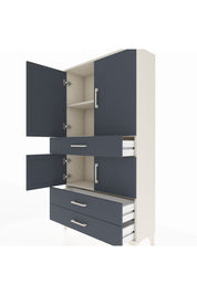 Arges Dolap 3 Raflı 3 Çekmeceli 4 Kapaklı 88x30x163 Aytaşı-Antrasit