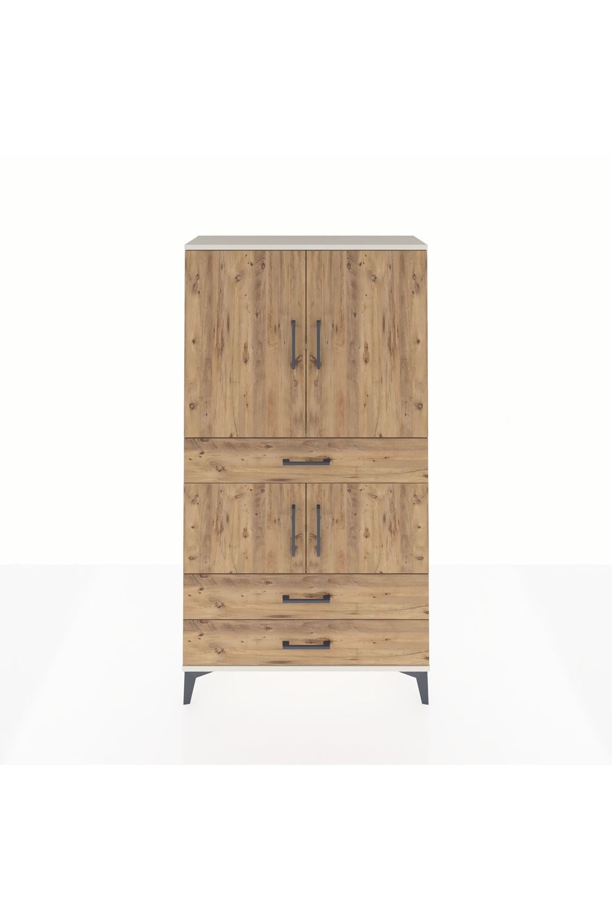 Arges Dolap 3 Raflı 3 Çekmeceli 4 Kapaklı 88x30x163 Aytaşı-Çam