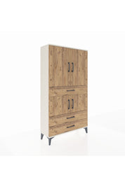 Arges Dolap 3 Raflı 3 Çekmeceli 4 Kapaklı 88x30x163 Aytaşı-Çam