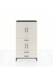 Arges Dolap 3 Raflı 3 Çekmeceli 4 Kapaklı 88x30x163 Antrasit-Aytaşı