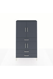 Arges Dolap 3 Raflı 3 Çekmeceli 4 Kapaklı 88x30x163 Antrasit-Antrasit