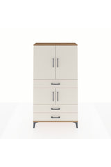 Arges Dolap 3 Raflı 3 Çekmeceli 4 Kapaklı 88x30x163