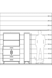 Arges Dolap 3 Raflı 3 Çekmeceli 2 Kapaklı 88x30x163 Aytaşı-Antrasit