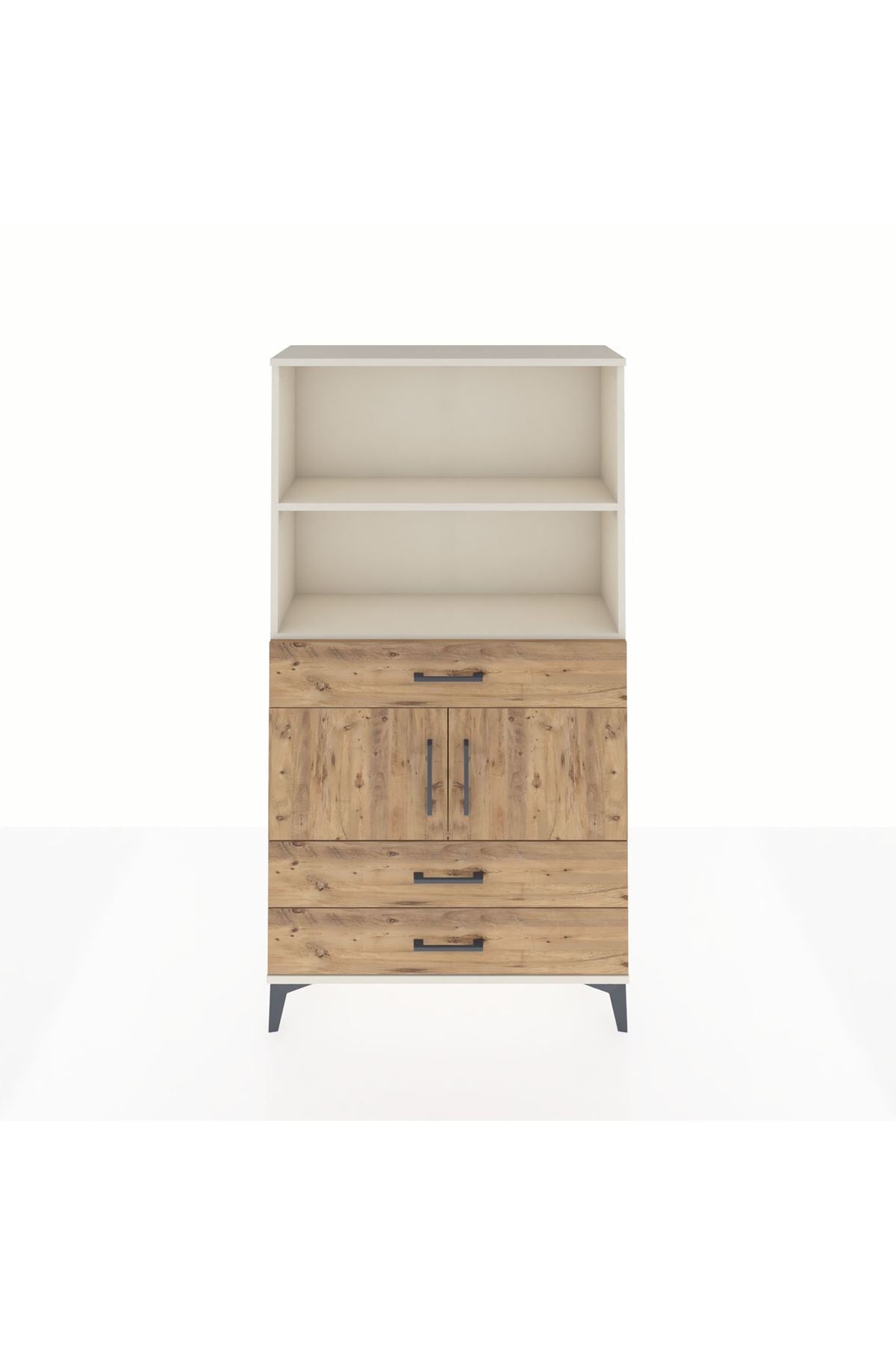 Arges Dolap 3 Raflı 3 Çekmeceli 2 Kapaklı 88x30x163 Aytaşı-Çam