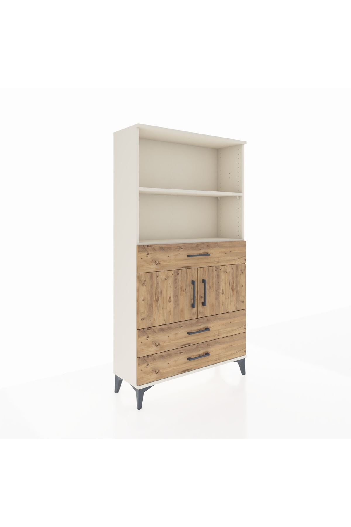 Arges Dolap 3 Raflı 3 Çekmeceli 2 Kapaklı 88x30x163 Aytaşı-Çam