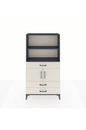 Arges Dolap 3 Raflı 3 Çekmeceli 2 Kapaklı 88x30x163 Antrasit-Aytaşı