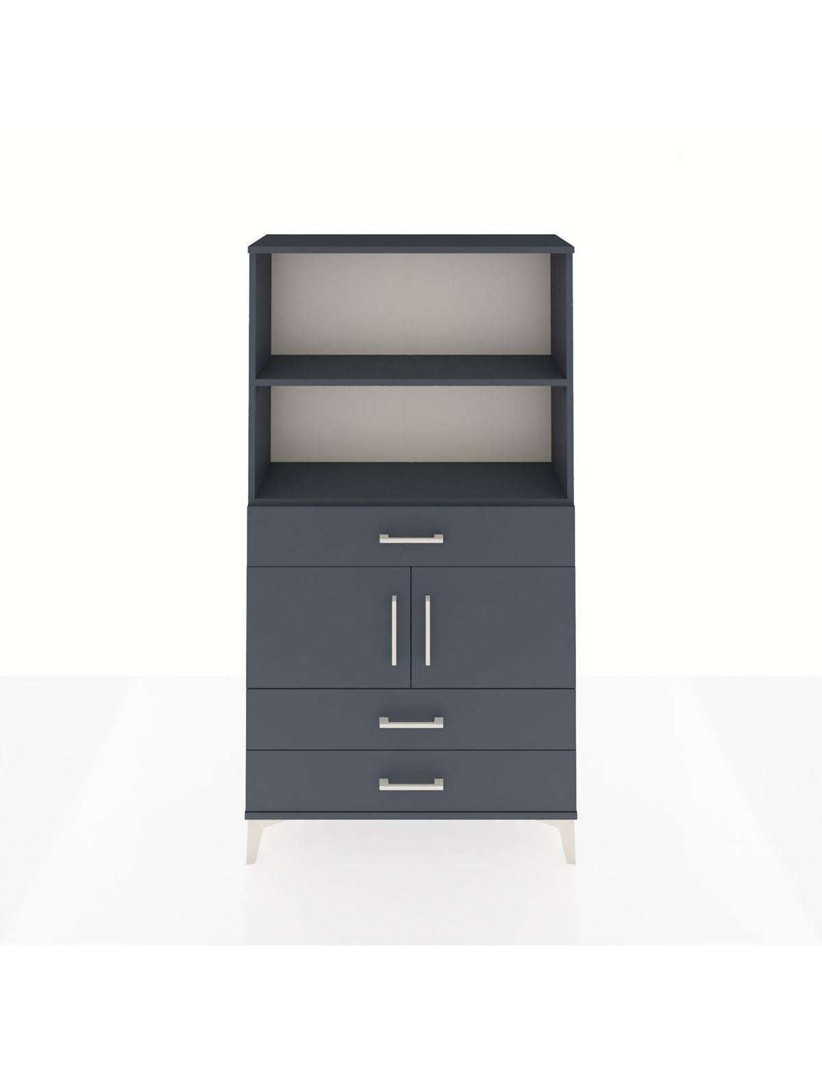 Arges Dolap 3 Raflı 3 Çekmeceli 2 Kapaklı 88x30x163 Antrasit-Antrasit