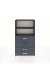 Arges Dolap 3 Raflı 3 Çekmeceli 2 Kapaklı 88x30x163 Antrasit-Antrasit