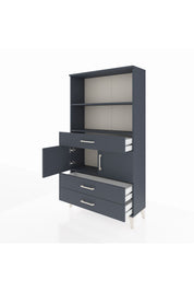 Arges Dolap 3 Raflı 3 Çekmeceli 2 Kapaklı 88x30x163 Antrasit-Antrasit