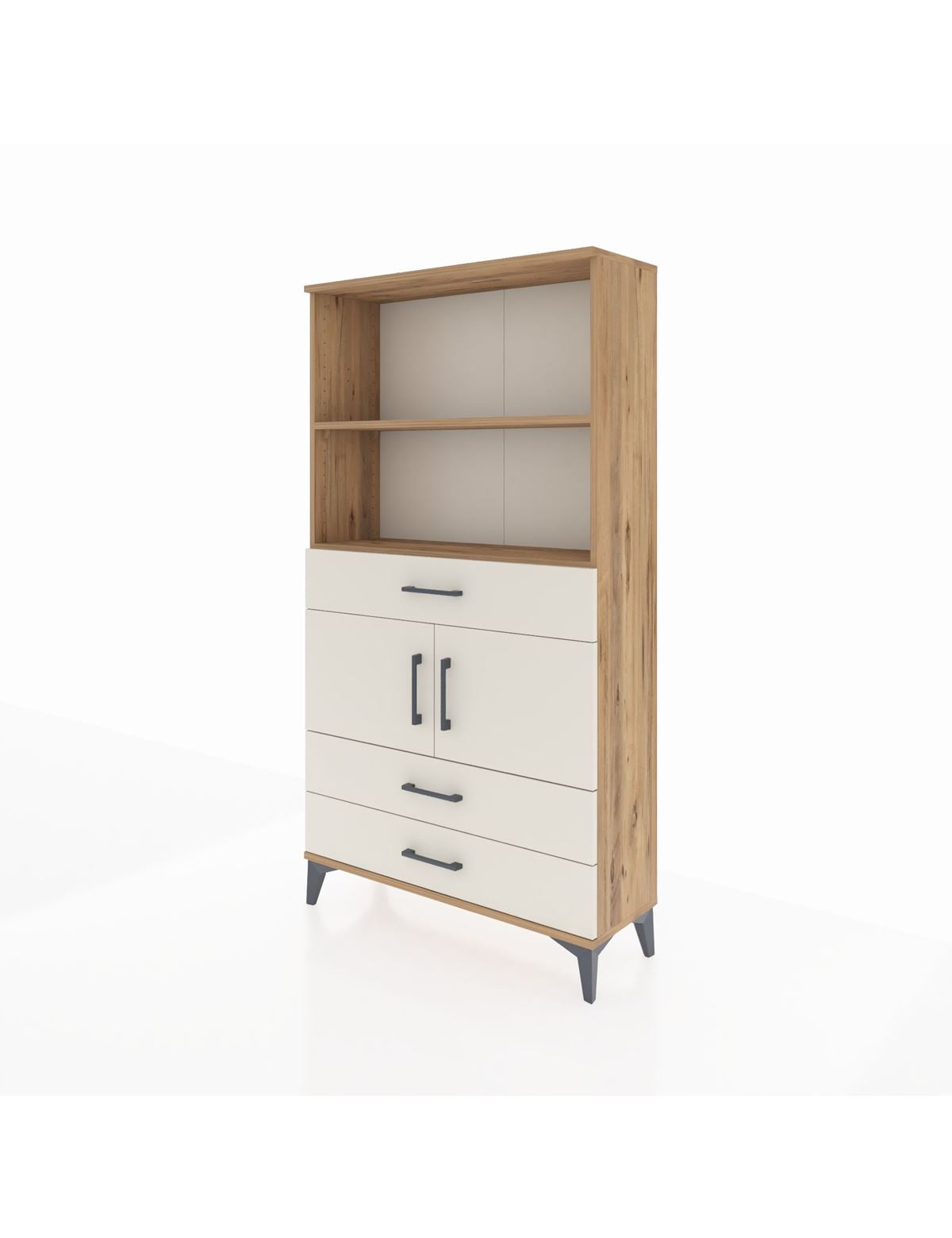 Arges Dolap 3 Raflı 3 Çekmeceli 2 Kapaklı 88x30x163 - S21M084V7A