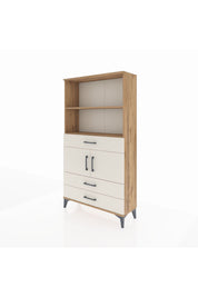 Arges Dolap 3 Raflı 3 Çekmeceli 2 Kapaklı 88x30x163 Çam-Aytaşı